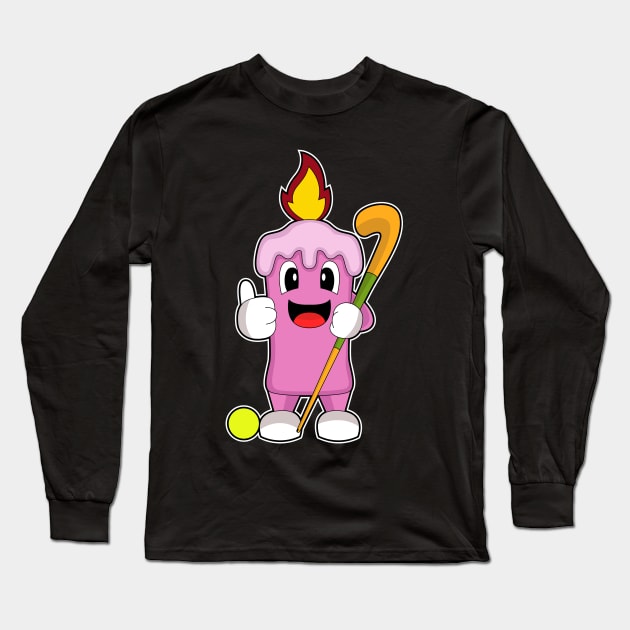 Candle Field hockey Hockey stick Long Sleeve T-Shirt by Markus Schnabel